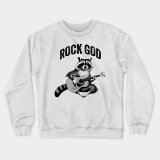 Rock God Raccoon Crewneck Sweatshirt